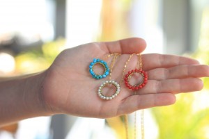 Lomonico uses Etsy, a marketplace website, to sell her original jewelry, which is made with freshwater pearls and sea shells.  