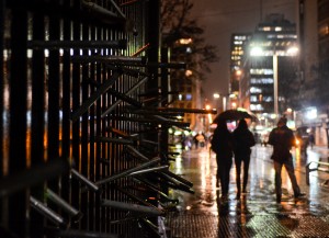 During a school takeover, students at Instituto Nacional – a public school in Santiago near the University of Chile  – blocked the campus gates with chairs from their classrooms. 