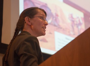 Catharine Conley, NASA’s Planetary Protection Officer, discussed international space policy and procedures for sterilizing spacecraft.