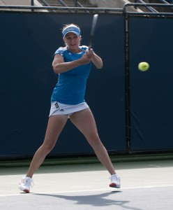 UCLA’s insertion of freshman Catherine Harrison as the doubles partner of freshman Kyle McPhillips worked well at the ITA National Team Indoors.