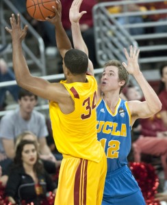 Forward David Wear scored his second double-double of the season on Sunday in place of his brother, Travis Wear, who was out with an injury. 