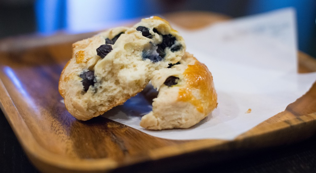 The blueberry scone was one of several types of scones on the menu. 