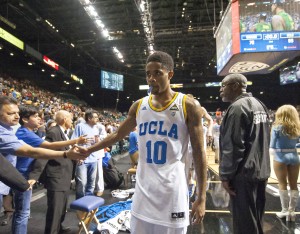 Senior guard Larry Drew II, pictured here after the Bruins’ loss to the Oregon Ducks in Saturday’s Pac-12 tournament final game, said that the team needs to roll with the punches that their seeding has delivered.