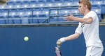 Karue Sell made quick work of his singles opponent on Wednesday afternoon, 6-3, 6-1. The redshirt freshman also teamed up with junior Adrien Puget to defeat Hawai’i’s No. 1 doubles pair, 8-3.