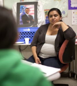 Noemy Ponce, a UCLA student and member of Latinas Guiding Latinas, asks her mentees to share what their dream schools would look like. 