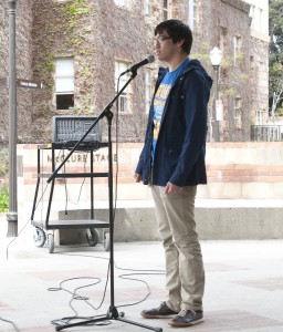 Mario Pizarro, a third-year microbiology, immunology and molecular genetics student, was one of six undergraduate students who openly announced their status as undocumented individuals at the event.