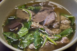 Pork blood soup