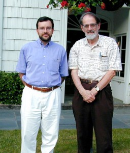 Baucells, right, studied under Shapley, left, as a graduate student at UCLA. Baucells is now a senior economist at the RAND Corporation.