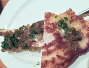 Marrow bone, chimichurri, caramelized onions 