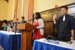 Incoming undergraduate student government officers, including president John Joanino, were sworn into office Sunday.