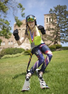 Kelsey Wittels is a top-ranked skier for UCLA’s club ski team, which manages to practice successfully even though it is based in snowless Los Angeles.