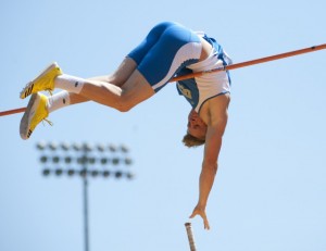 Rising senior pole vaulter Mike Woepse traveled to the World University Games in Russia last week, where he finished ninth out of 11 in his event. Despite the less-than-desirable results, Woepse called it a dream come true.  Credit: Blaine Ohigashi, Daily Bruin Senior Staff