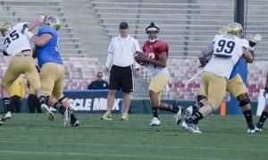 After a 72-yard touchdown run on his first collegiate play last season, redshirt sophomore quarterback Brett Hundley will look for another strong start to the season this year.