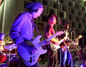 Out on Ackerman Terrace Court Patio, the ska band The Wes Coast closed out the night with a set full of up-tempo ska rock.