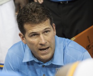 Steve Alford made his UCLA coaching debut in a 96-66 exhibition win over Cal State San Bernardino.