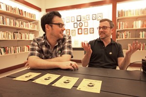 Rama Bauer (right) and Stephen Rohal (left) co-own Whitman's Beard, a pop-up used bookstore launched as part of the Arts ReSTORE LA program.