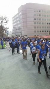 Students walked from UCLA to Westwood as part of a protest calling for more racial diversity in higher education.