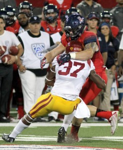 Arizona linebacker Scooby Wright III averages 2.0 tackles for loss per game, which ranks No. 2 in the nation. (Courtesy of Rebecca Marie Sasnett/The Daily Wildcat)