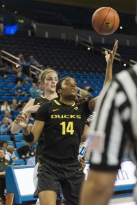 Oregon senior forward Jillian Alleyne earned her fifth (Daily Bruin file photo)