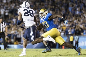 Former UCLA linebacker Myles Jack is expected to be a top-20 pick in this year's NFL Draft. He is two-time second team All-Pac-12 and won both Pac-12 Offensive and Defensive Freshman of the Year awards in 2013. (Austin Yu/Daily Bruin senior staff)