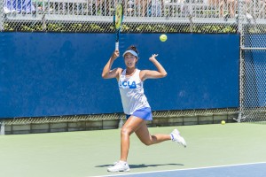 Five members of the UCLA women's tennis team will be traveling to Las Vegas this weekend to participate in the Freeman Memorial Championships. They will be led by No. 16 sophomore Ena Shibahara, who came into the preseason rankings as the top-ranked player. (Daily Bruin file photo)