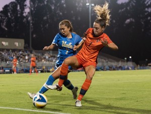 Senior freshman/midfielder Anika Rodriguez scored her first goal of the season five minutes into the match. Last season, Rodriguez finished second in team points with eight goals and nine assists. (Hannah Burnett/Daily Bruin senior staff)